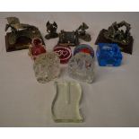 Myth & Magic figures, glass paperweights