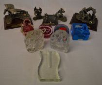 Myth & Magic figures, glass paperweights