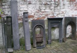 Victorian slate fire surround & 3 cast i