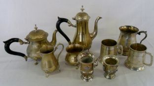 Assorted silver plate inc tea set and ta