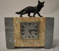 French Art Deco clock marked '8 Jours' w