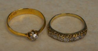 2 gold rings (hallmarks indistinguishabl