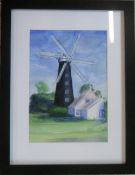 Watercolour of Waltham Windmill by Linco