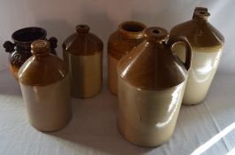 Stoneware flagons & a Rumtopf pot