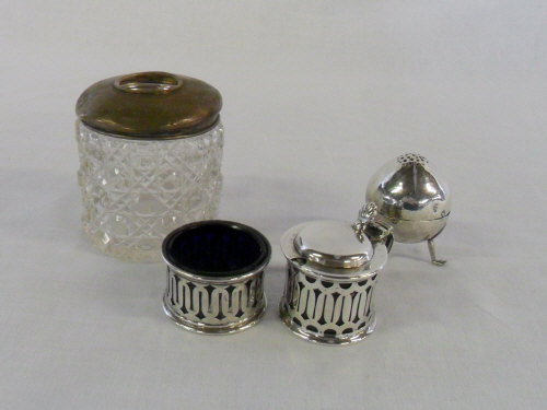 Silver condiments Birmingham 1900/1899,