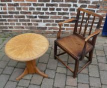 Georgian elm carver chair & occasional t