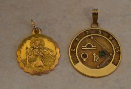 2 9ct gold medallions