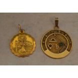 2 9ct gold medallions