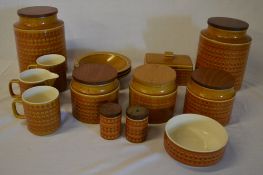 Hornsea Saffron ceramics including flour