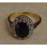 18ct gold sapphire & diamond ring, ring