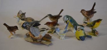 Various ceramics bird figures inc Geobel