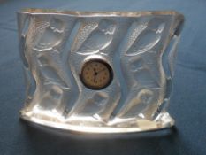 Lalique owl clock 3.5" x 4.5 "