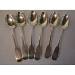 6 silver teaspoons (5) London 1839 (1) L