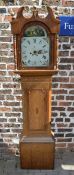 Victorian long case clock with inlaid oa