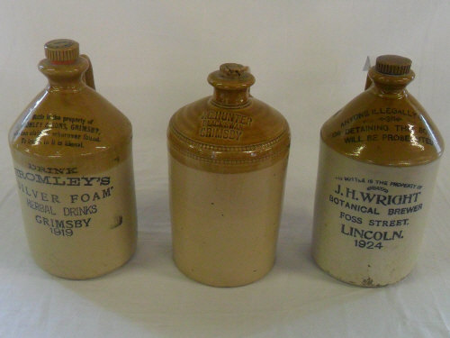 3 stoneware flagon's - G Bromley & Sons