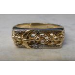 9ct gold mens buckle ring 8.1 g size V