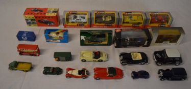 Various die cast model cars including Va