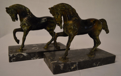 Pair of French Art Deco horse bookends