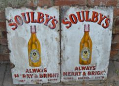 2 Enamel signs, Soulby's 'Always Merry &