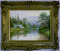 Oil on canvas in a gilt frame landscape