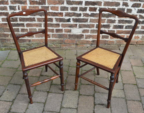 Pair of Victorian/Edwardian cane seat be
