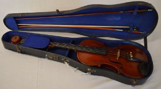 J C Fiddler violin, bow & case