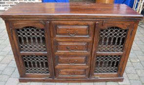 Indian 'Jali' style wood & wrought iron