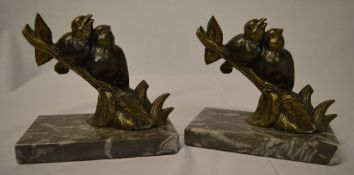 Pair of songbird bookends