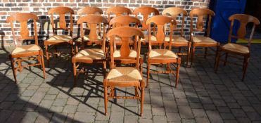 12 French rush seated dinning chairs