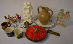 Various ceramics including Alvingham pot