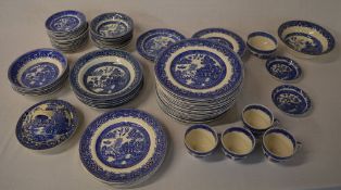 Large selection of Willow pattern blue &