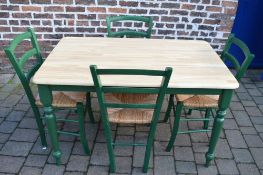 Pine kitchen table with 4 chairs