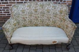 Early 20th century sofa with 4 ball & cl