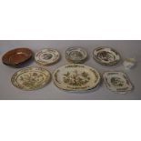 Various ceramic plates including Indian