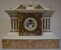 Victorian white marble mantle clock