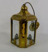 Brass and glass light fitting H 23 cm