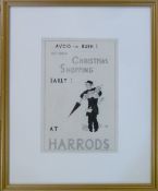 Harrods advertising poster design by R J