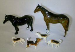 2 Beswick horses (both with repairs to e