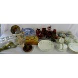 Various items inc Spode, musical box and