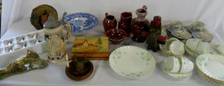 Various items inc Spode, musical box and