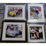 4 framed Beryl Cook prints 'One careful