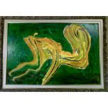 Abstract oil on board possibly of a rabb