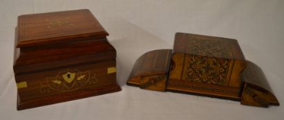 Two treen jewellery boxes