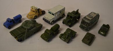 10 Dinky die cast military models in pla
