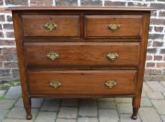 Chest of drawers with brass handles on t