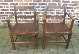 Pair of wooden chairs marked 'GR VI' 194