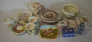 Various ceramics including chamber pot,