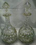 Pair of Victorian cut glass decanters wi