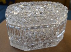 Cut glass lidded trinket box