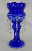 Blue table lustre H 36 cm